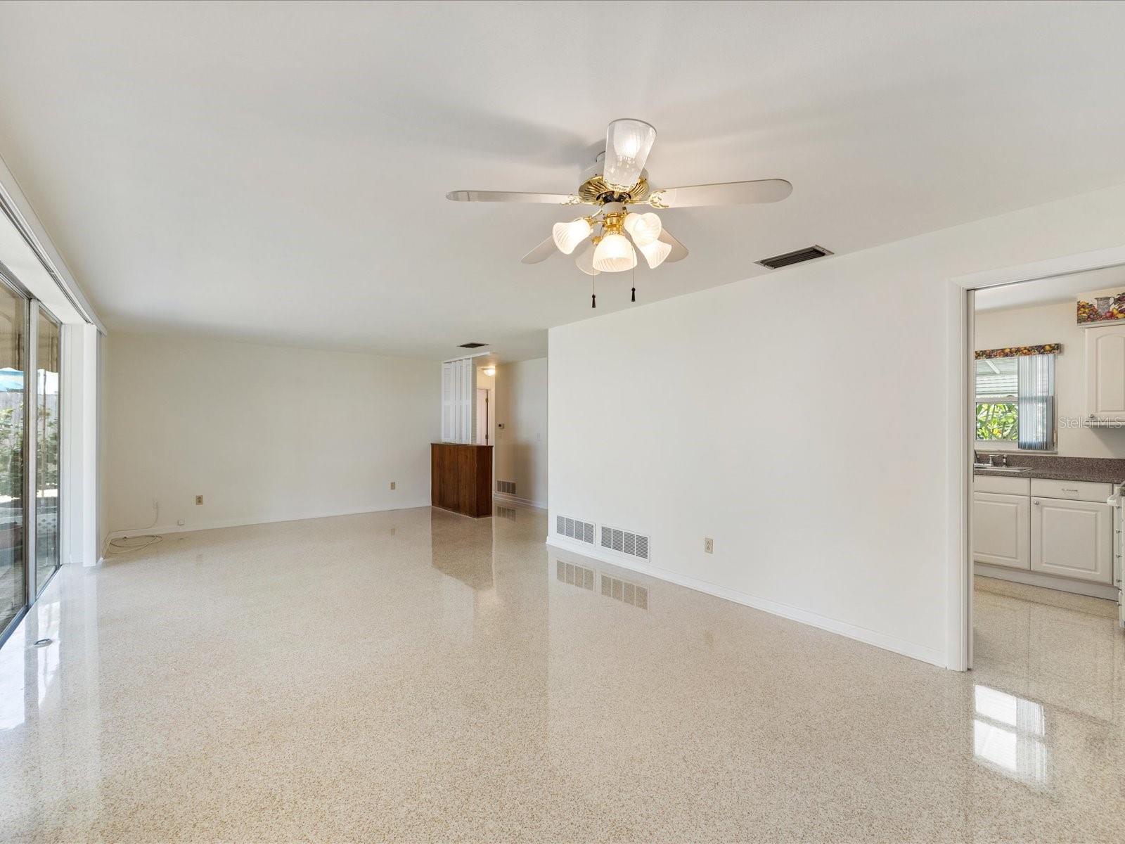 Living - dining from primary suite