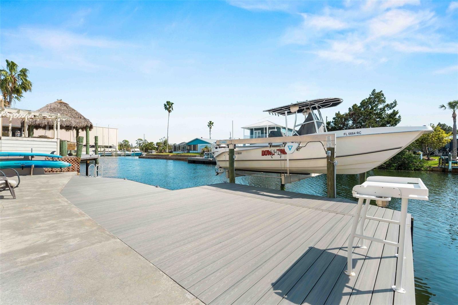 10K Boat Lift, Fishing Station, Composite Deck & Dock with Steps into the Water