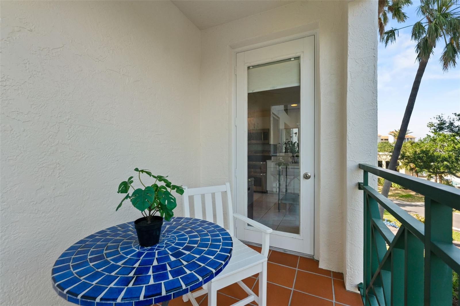 Balcony off of the kitchen