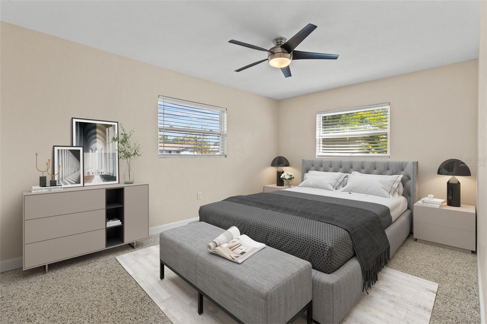 Virtually Staged Primary Bedroom