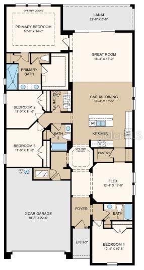 Structural options added include: Gourmet kitchen, pocket sliding doors at gathering room, shower at secondary bath, tray ceiling package, 8' interior doors, and outdoor kitchen rough-in.