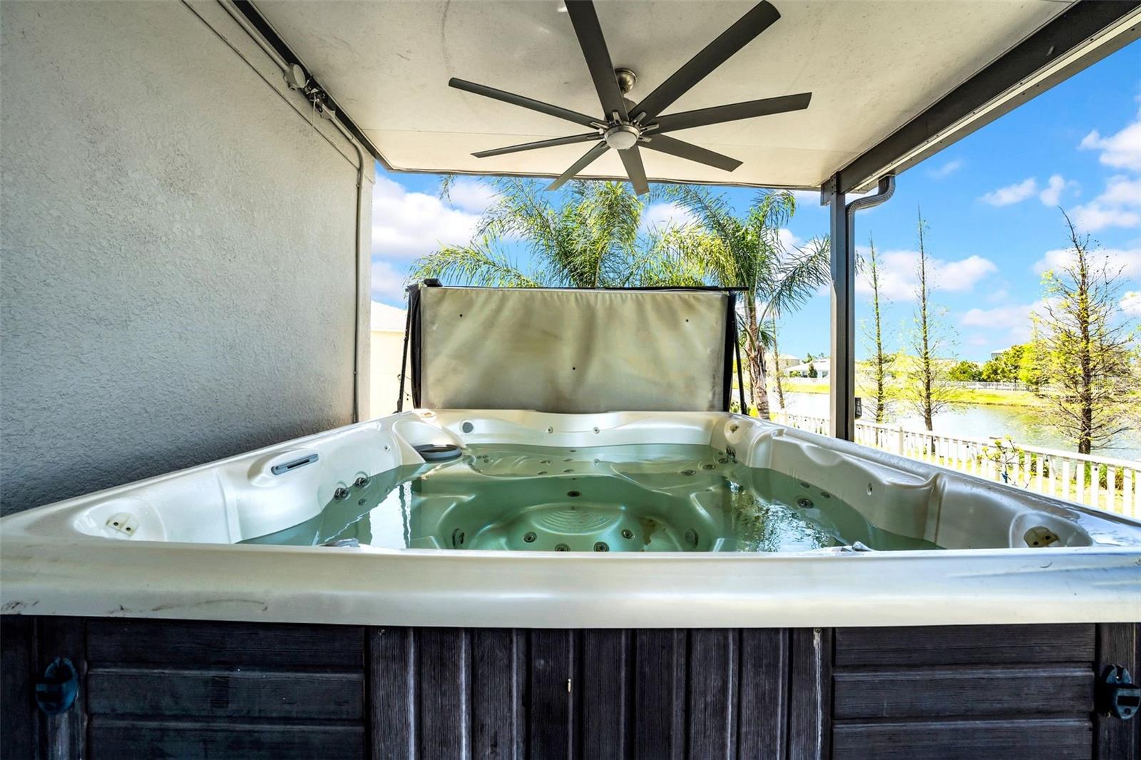 Back Deck with hot tub