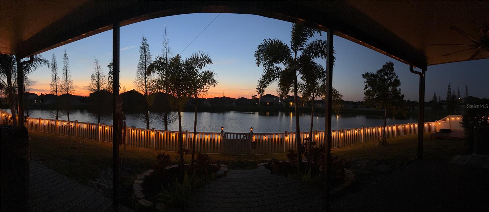 Back deck overlooking the pond