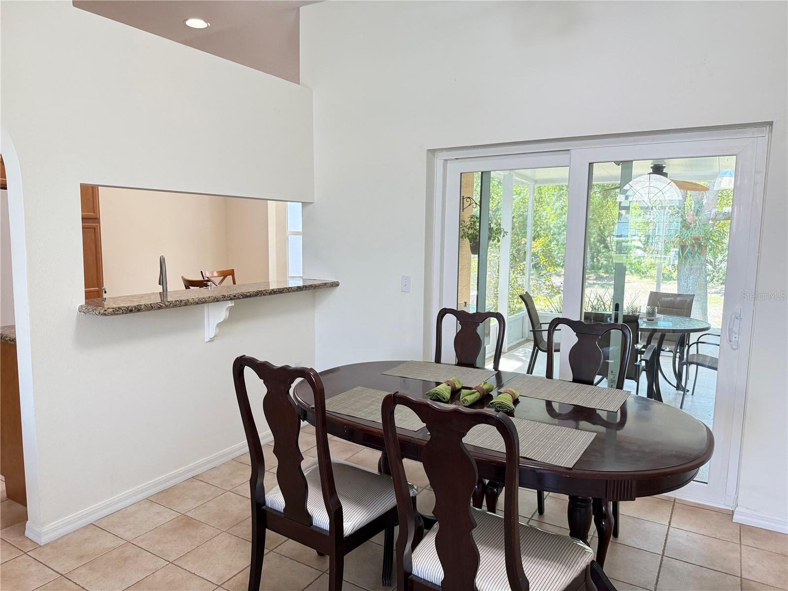 Dining room over looking the pond view