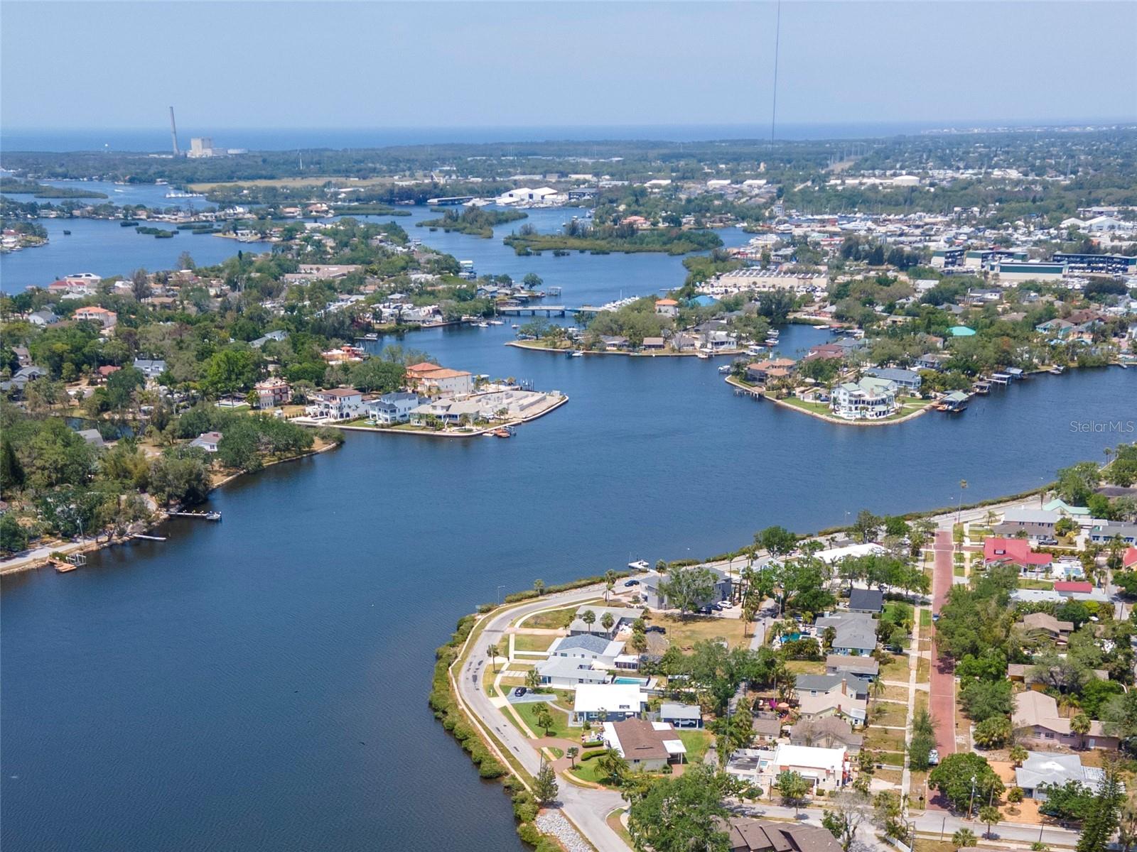 North end of Whitcomb Bayou. Spring Bayou to right. Anclote River and Gulf to the left.