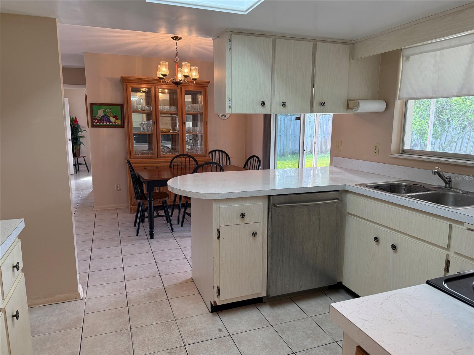 Kitchen that looks onto the patio