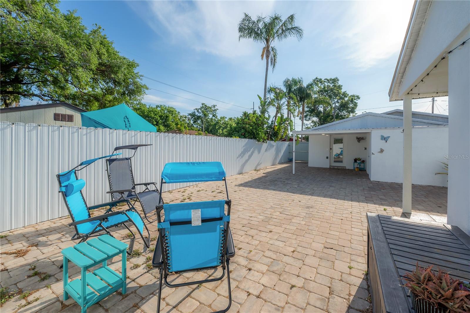 Paver covered rear area and Guest House