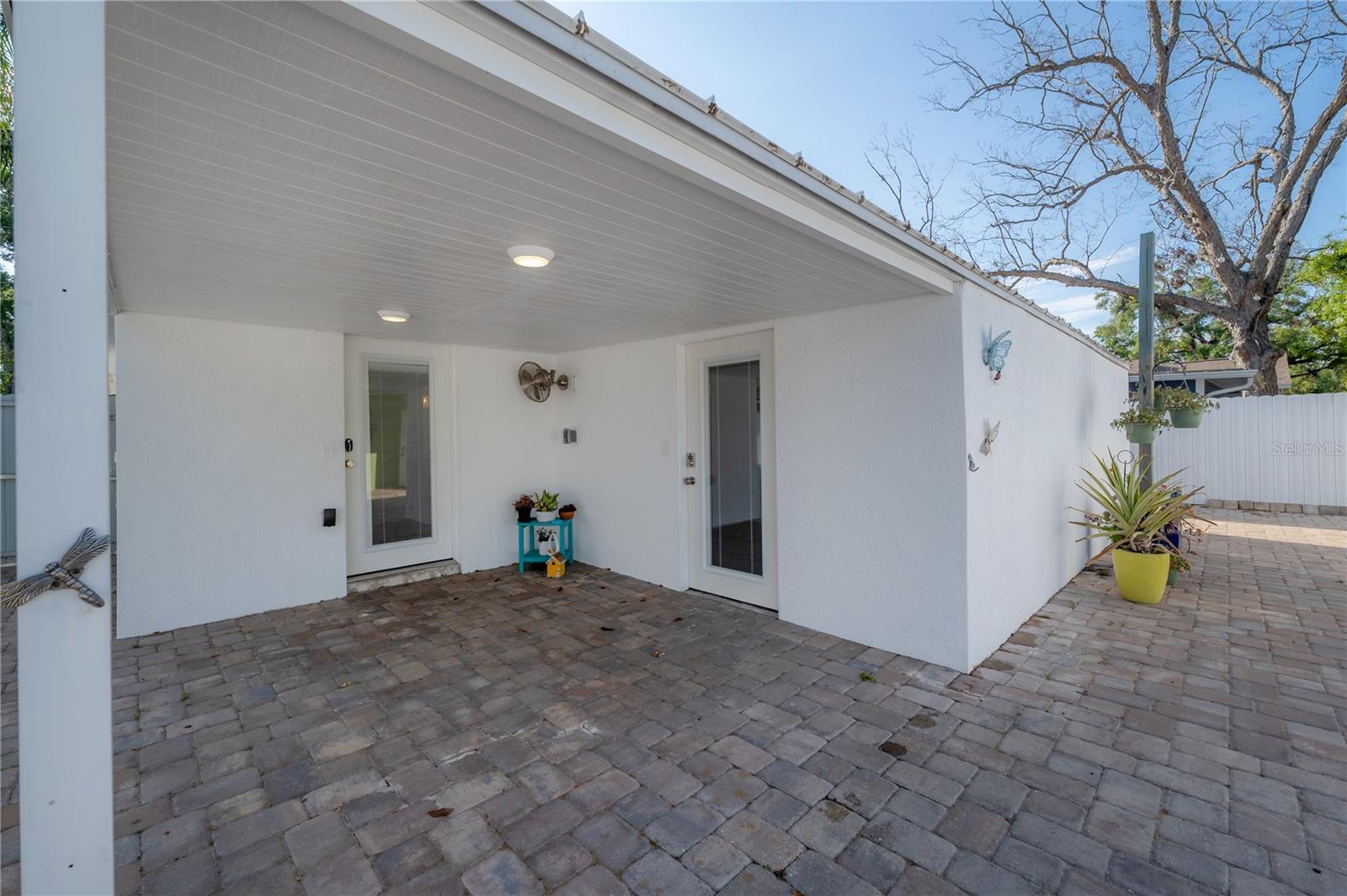 Paver covered patio