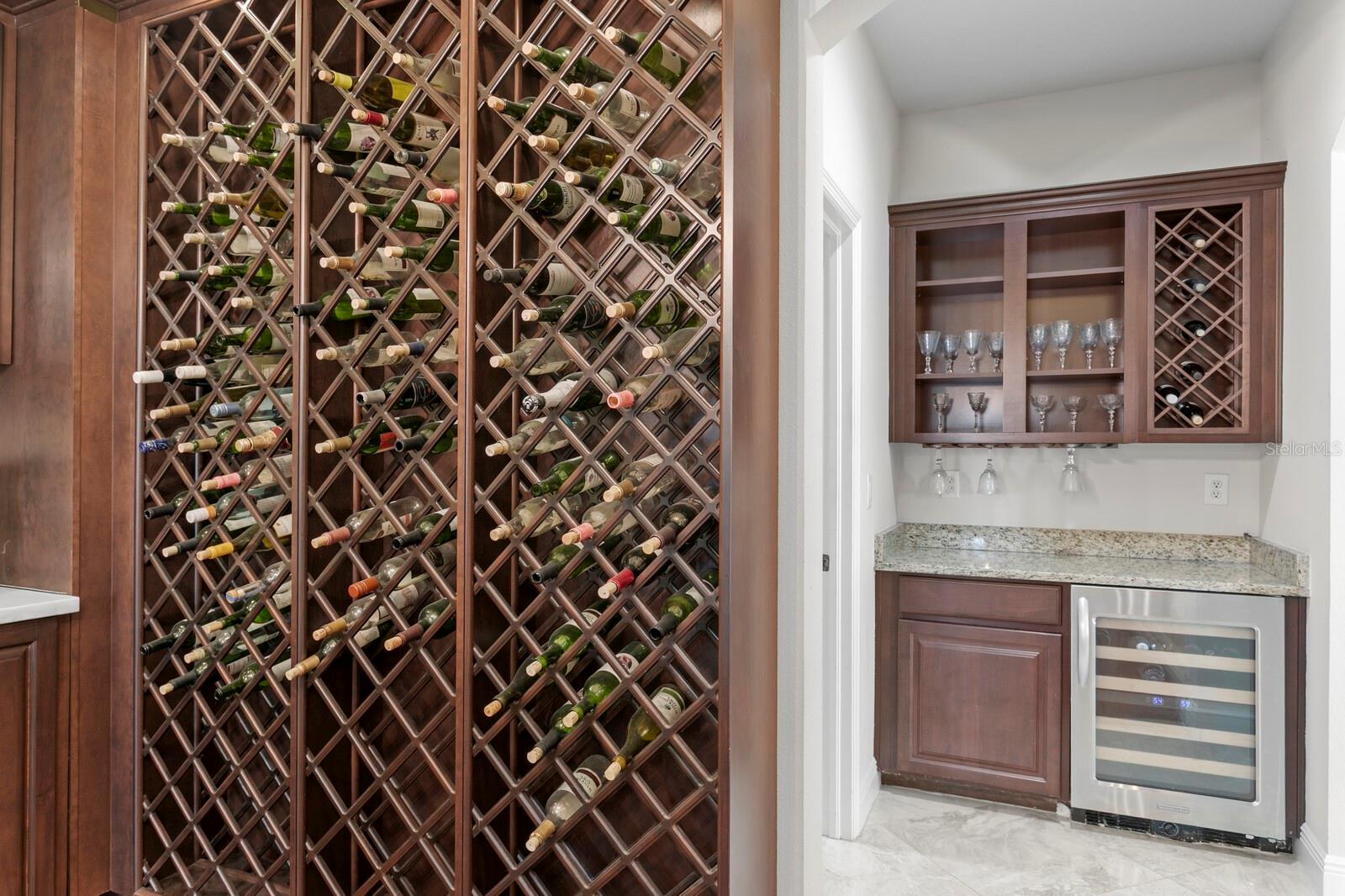 With a 200+ bottle capacity, the wine lover will appreciate the custom wine room