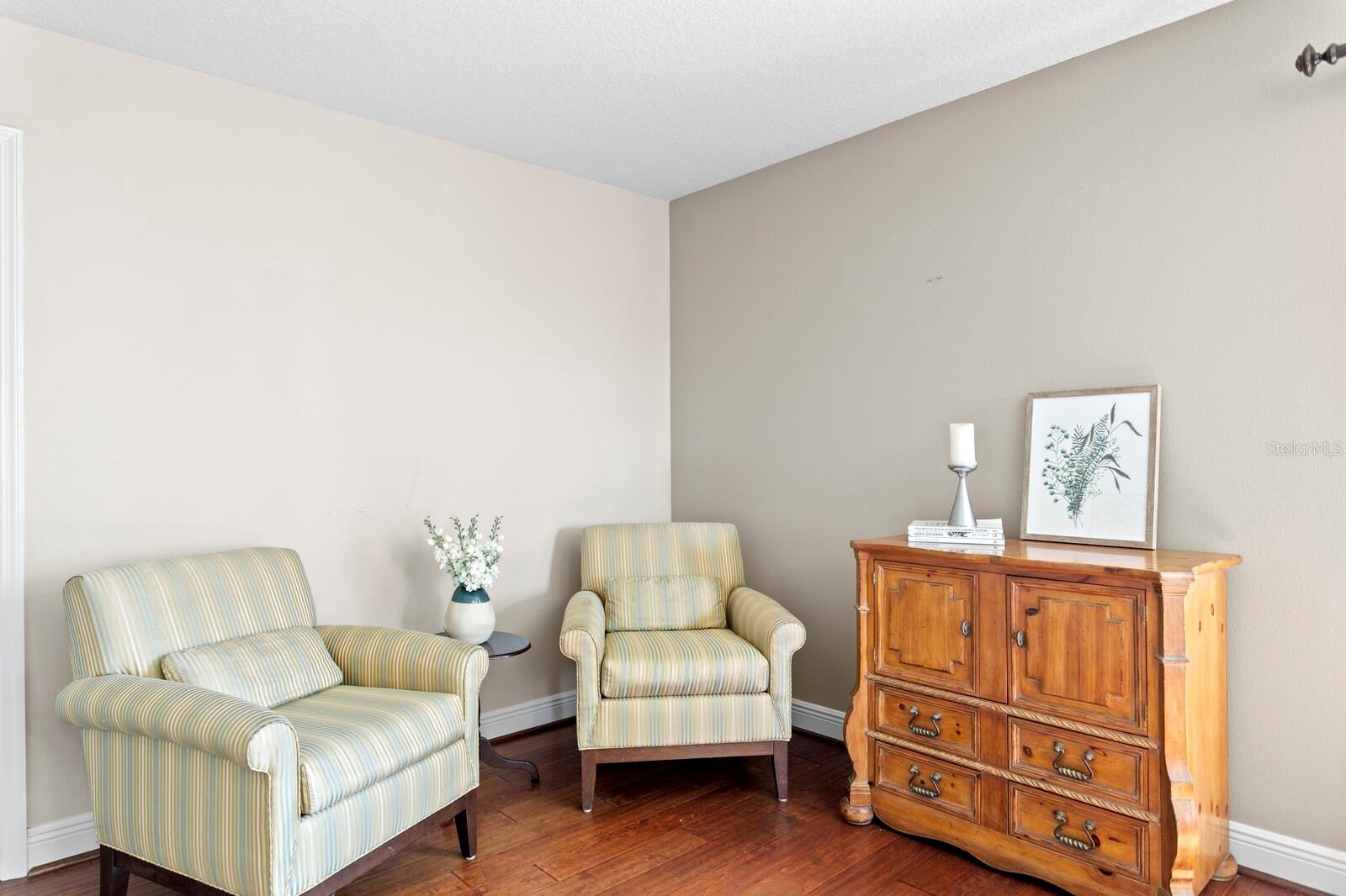 Sitting area in the primary suite
