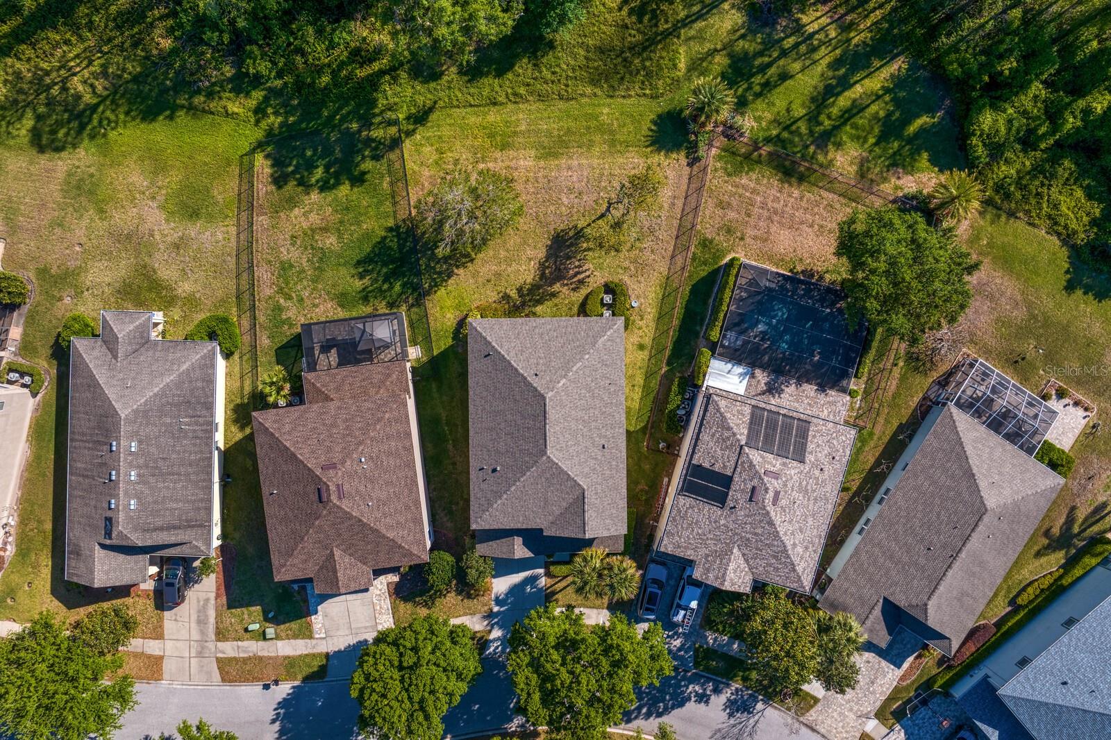 Oversized pie-shaped backyard