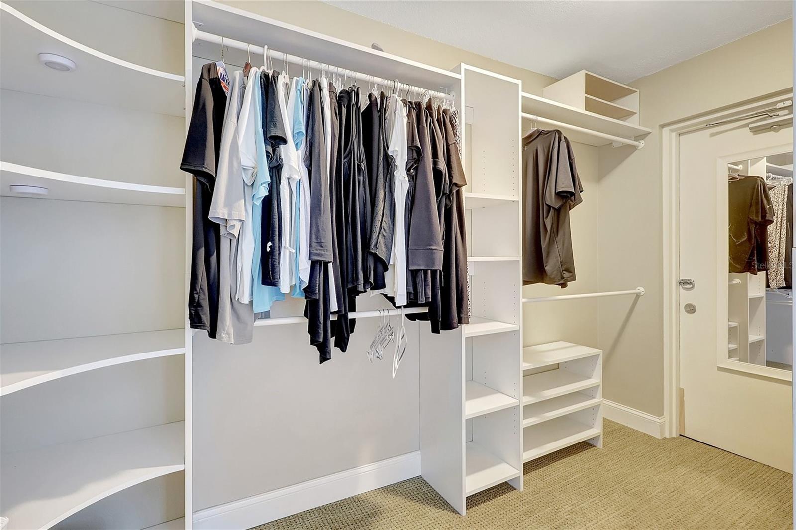 The walkin closet has built-ins