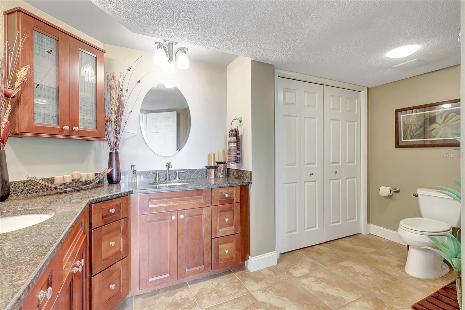 The primary Ensuite has lots of storage, light and double vanity sinks