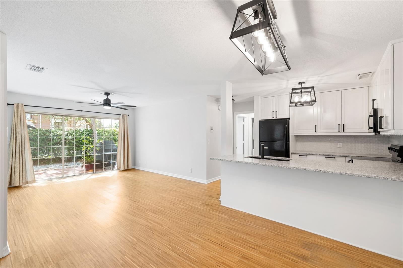 Kitchen/family room area flows out to the private courtyard!