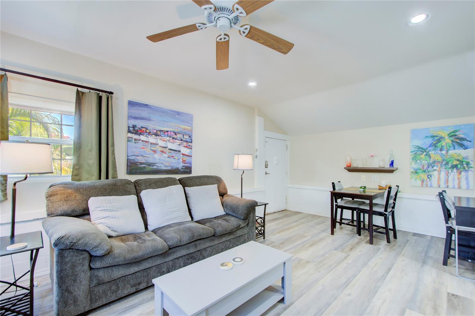 apartment living room and entrance door