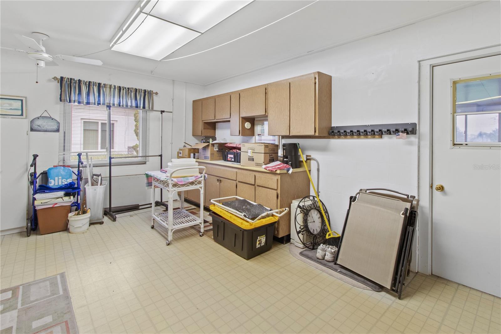 Extra space and built-in cabinets in your laundry room.