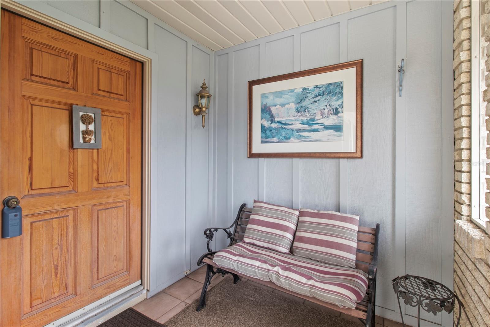 Just inside front entry