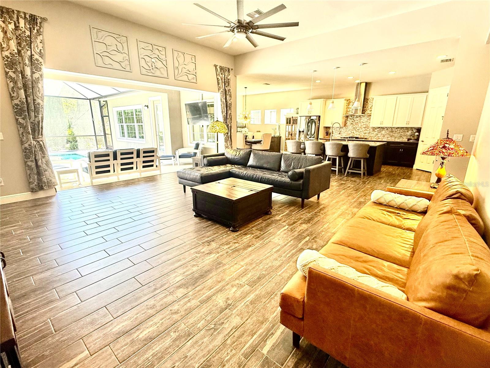 Open concept; sliding pocket doors