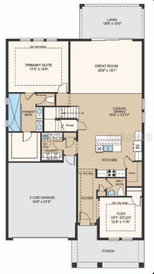 Structural options added include: Gourmet kitchen, study in place of flex, pocket sliding glass door at gathering room, tray ceilings at foyer, study, and primary suite, 8' interior doors, shower and garden tub at primary bath, and outdoor kitchen rough-in.
