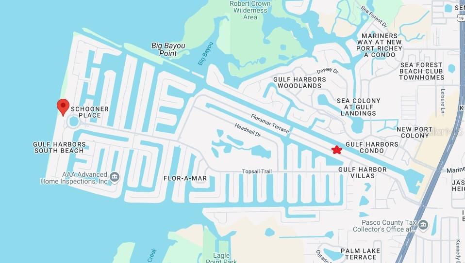 Home location to Gulf Habor Beach Club