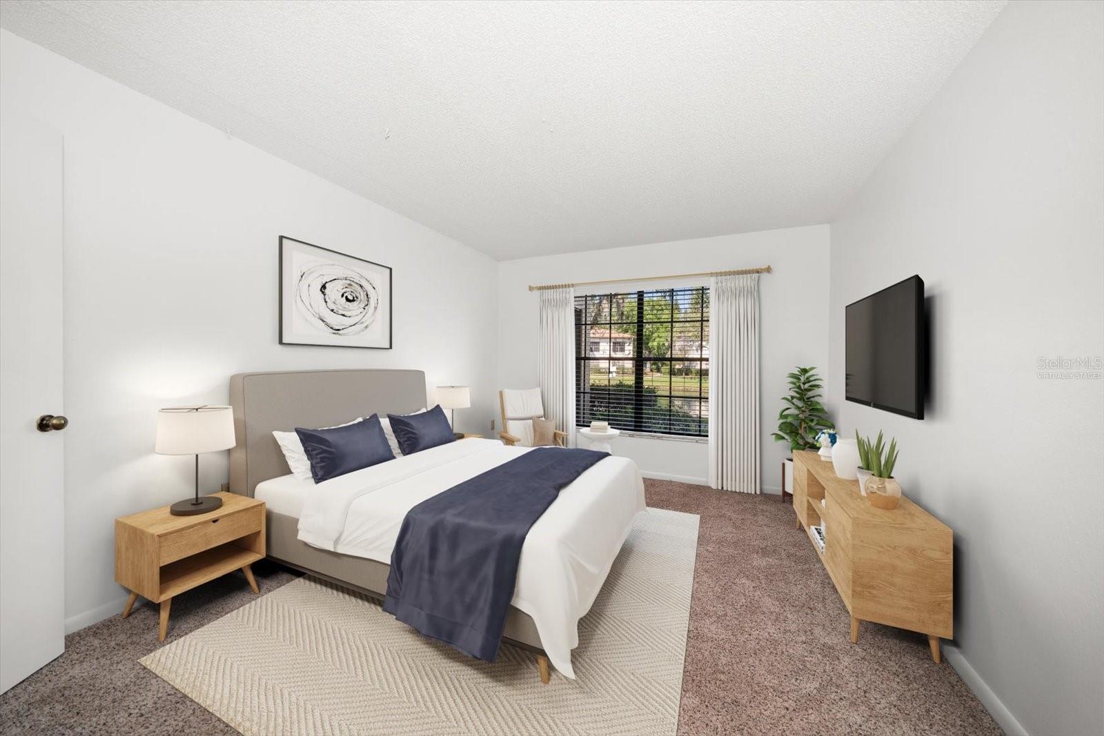 Virtually Staged Primary Bedroom