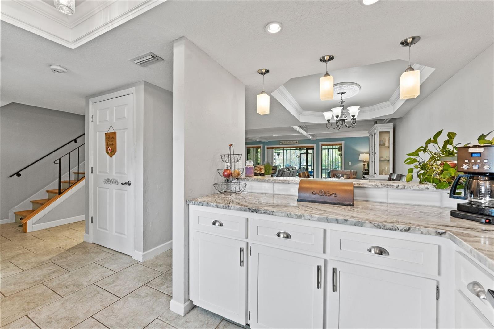 Open Kitchen, tray ceiling over your dining area just beyond
