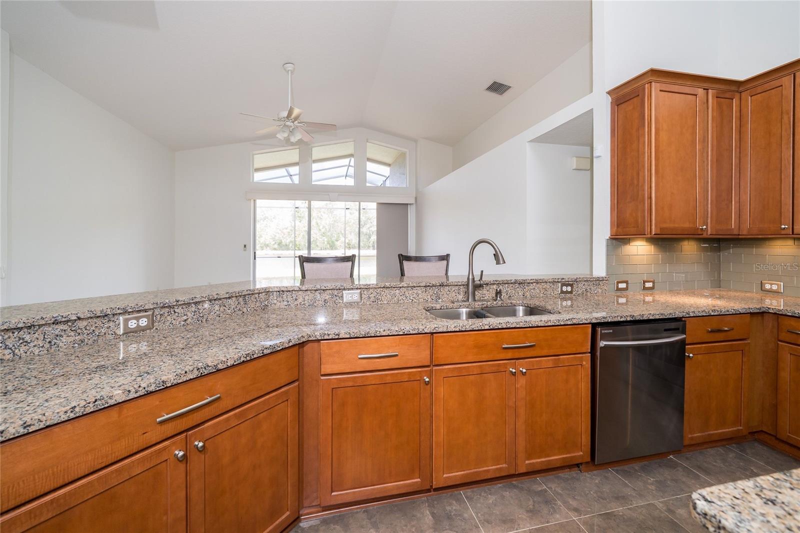 Breakfast Bar overlooks the Family Rm