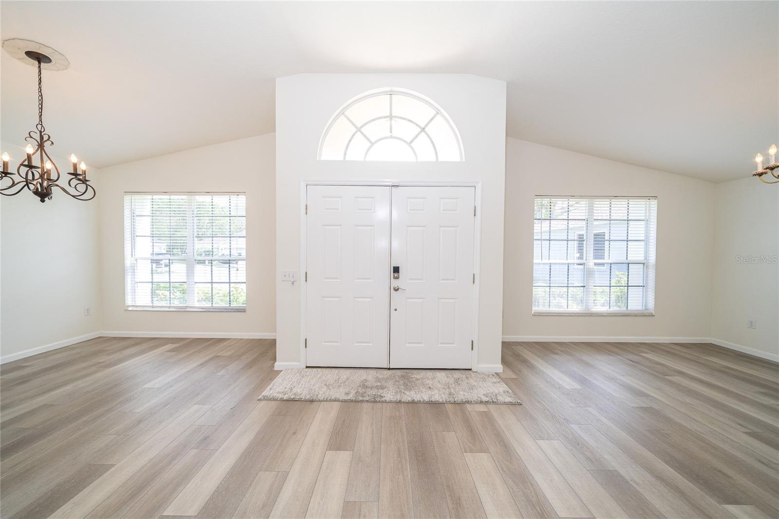 Foyer entrance, Living and Dining Rooms