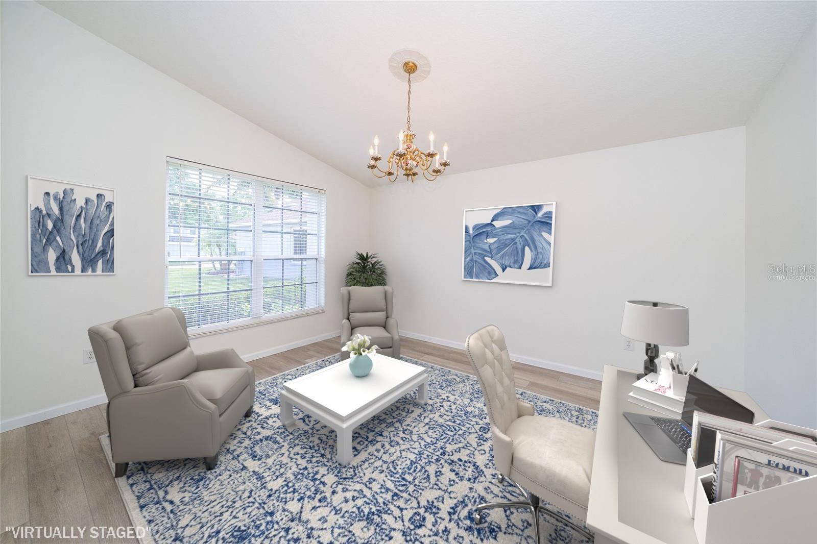 Virtually staged. Living Room/Flex Rm