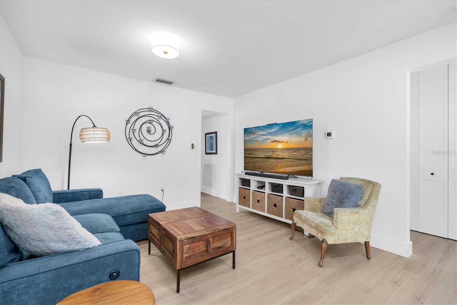 This space makes a great movie room but is also perfect for a home office or game room.