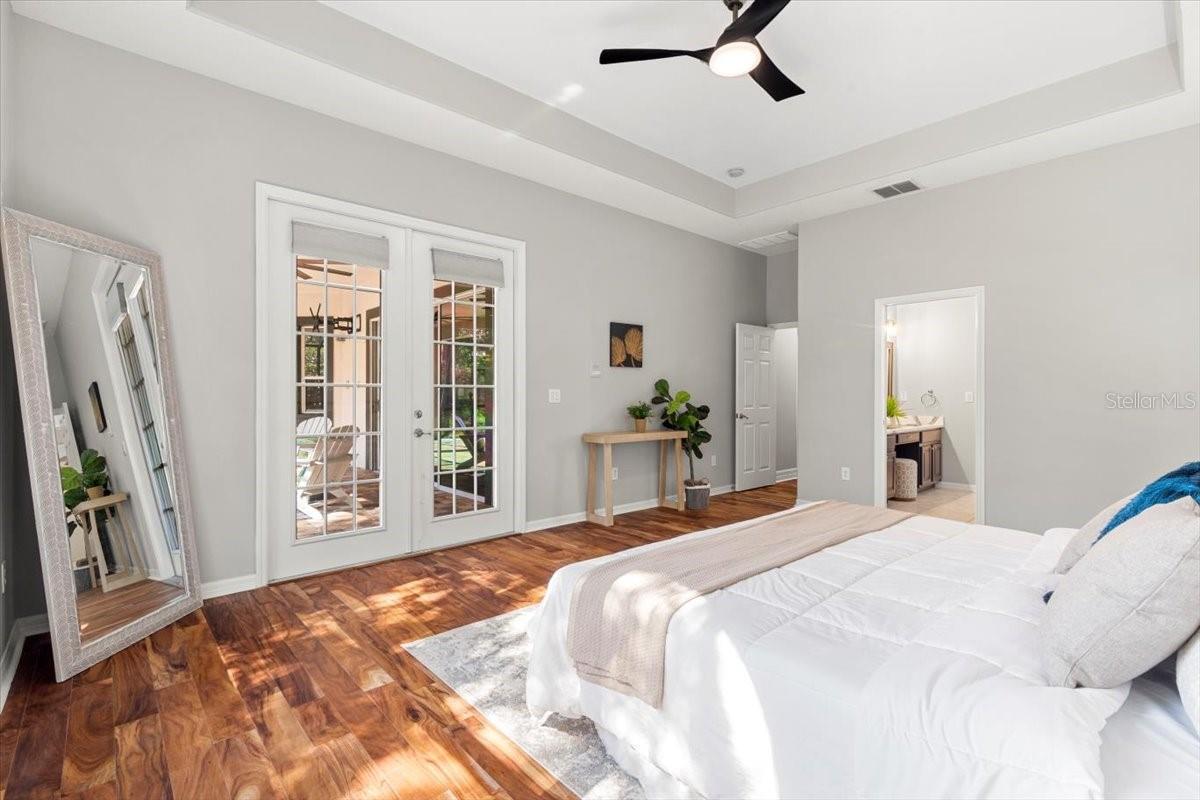 French door access to outdoor area.