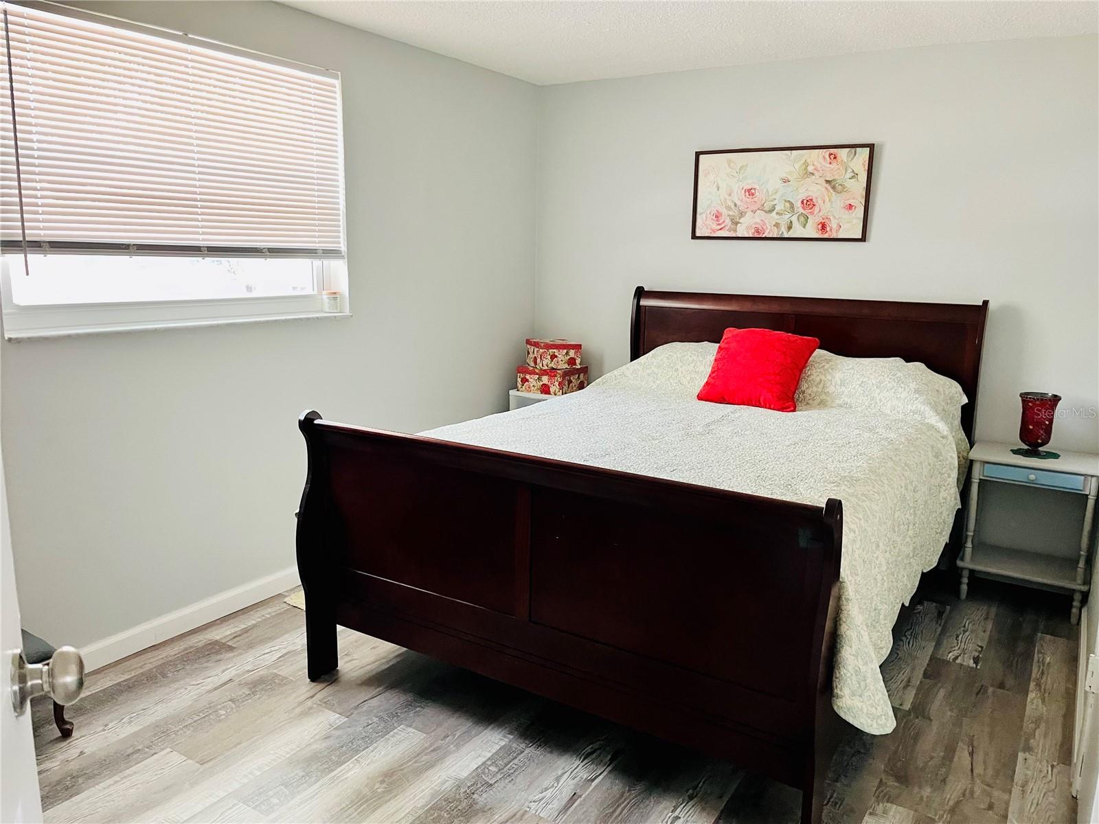 Master bedroom, luxury vinyl floors