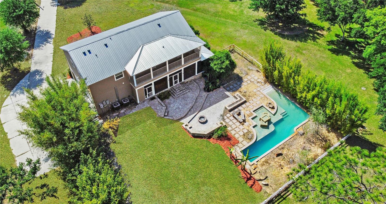Aerial rear view