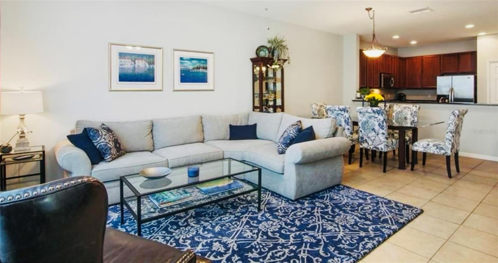 Great room staged