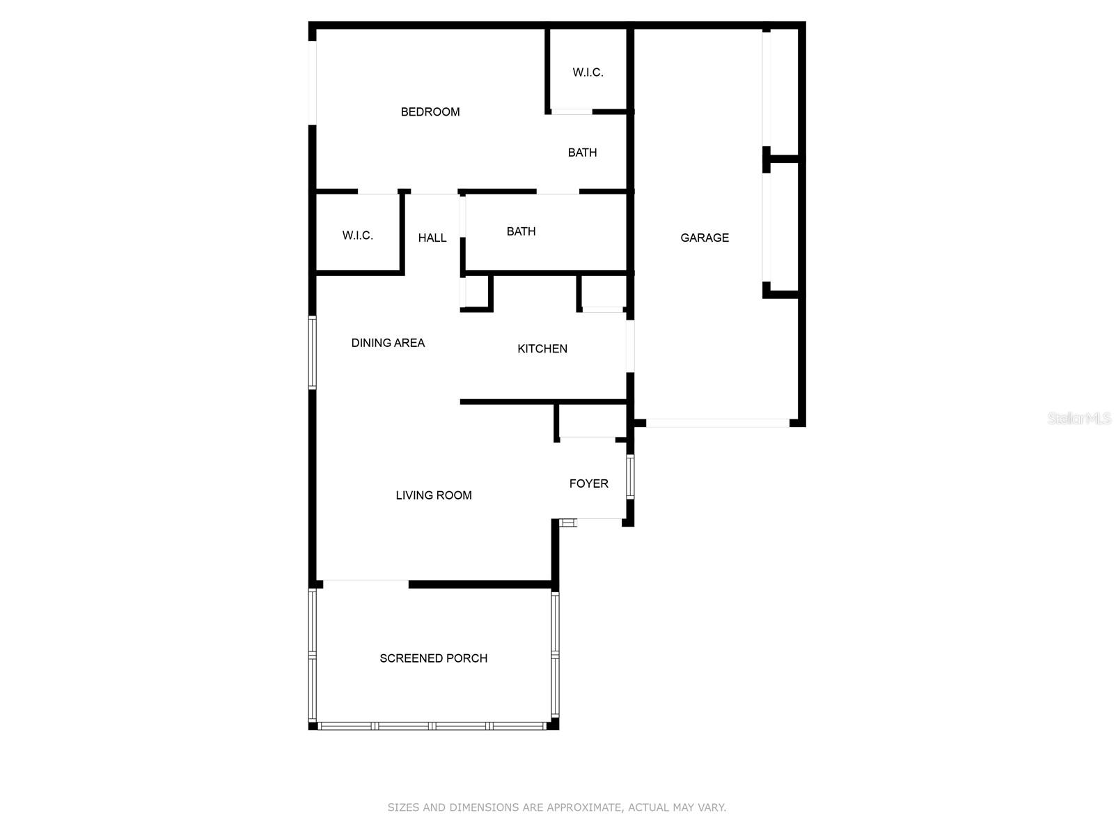 Floor plan, Florida room is "screened porch" Block construction with AC
