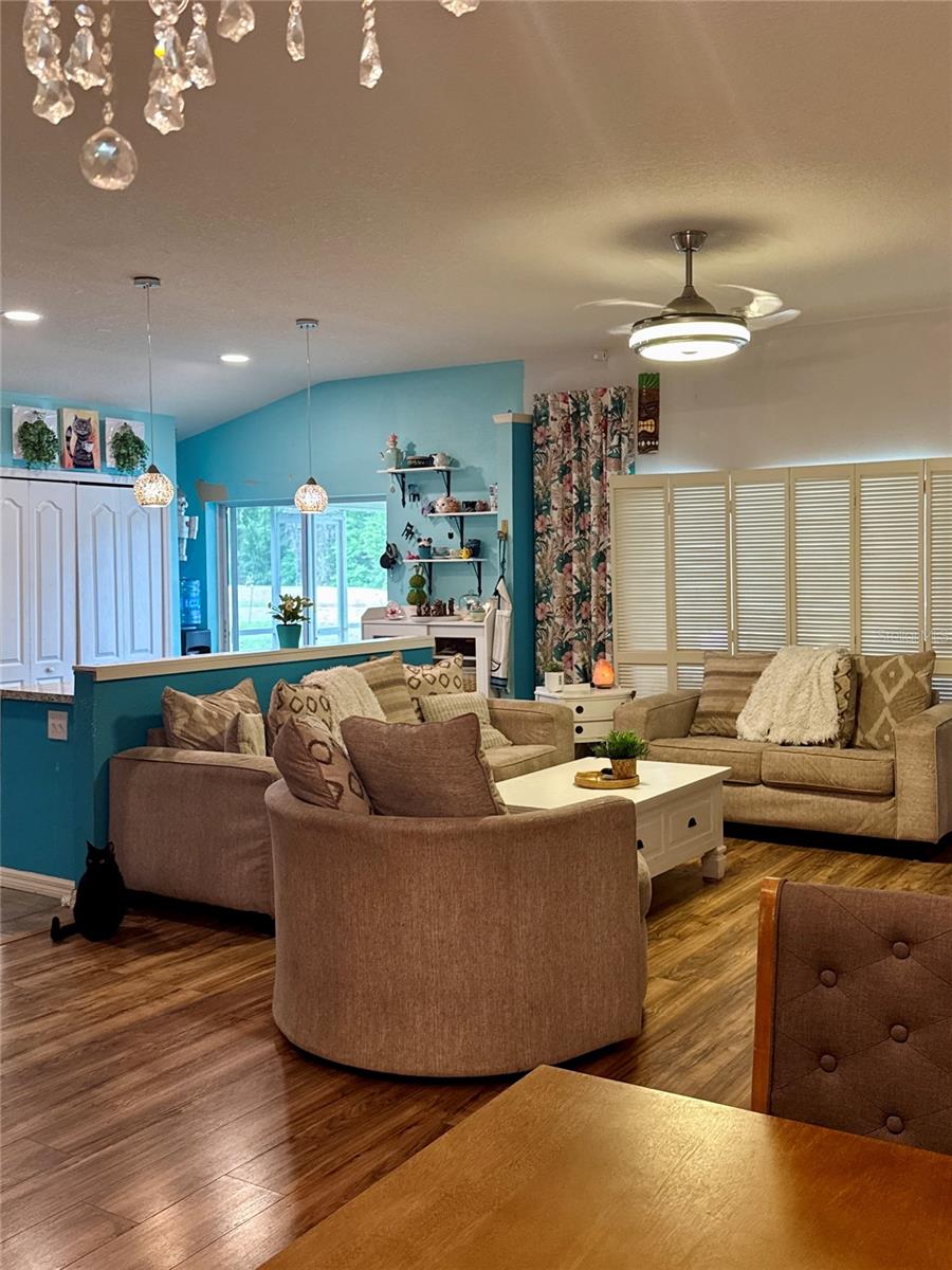 Living room and Kitchen from dining room