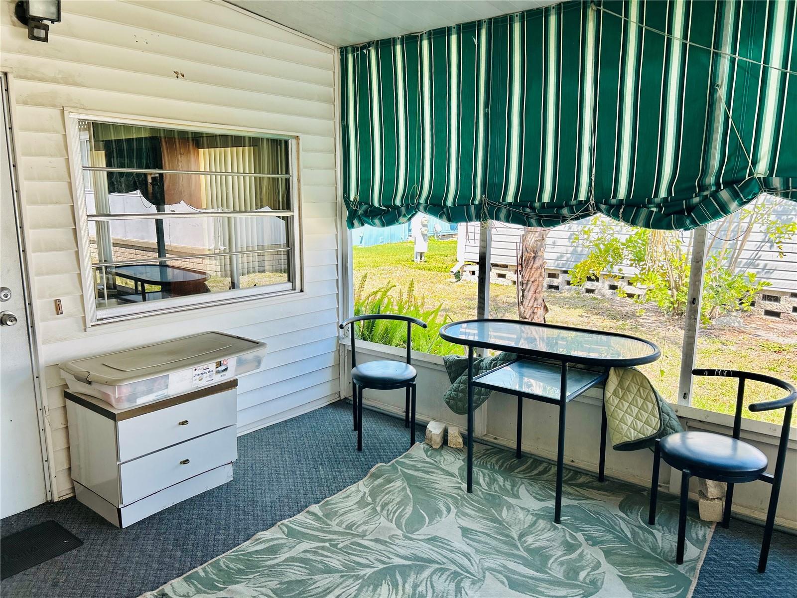 Coffee area by carport