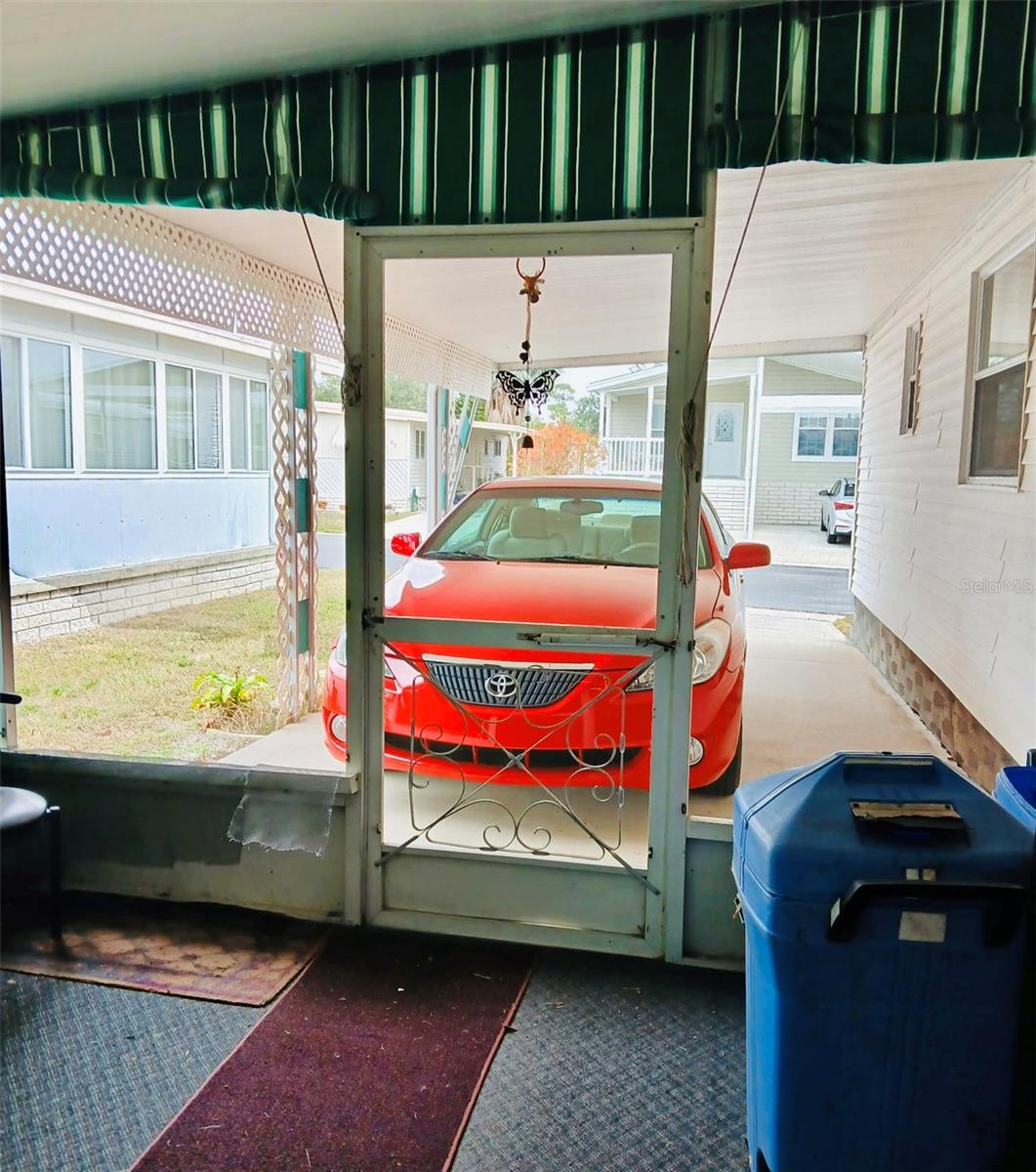 Carport view from coffee area
