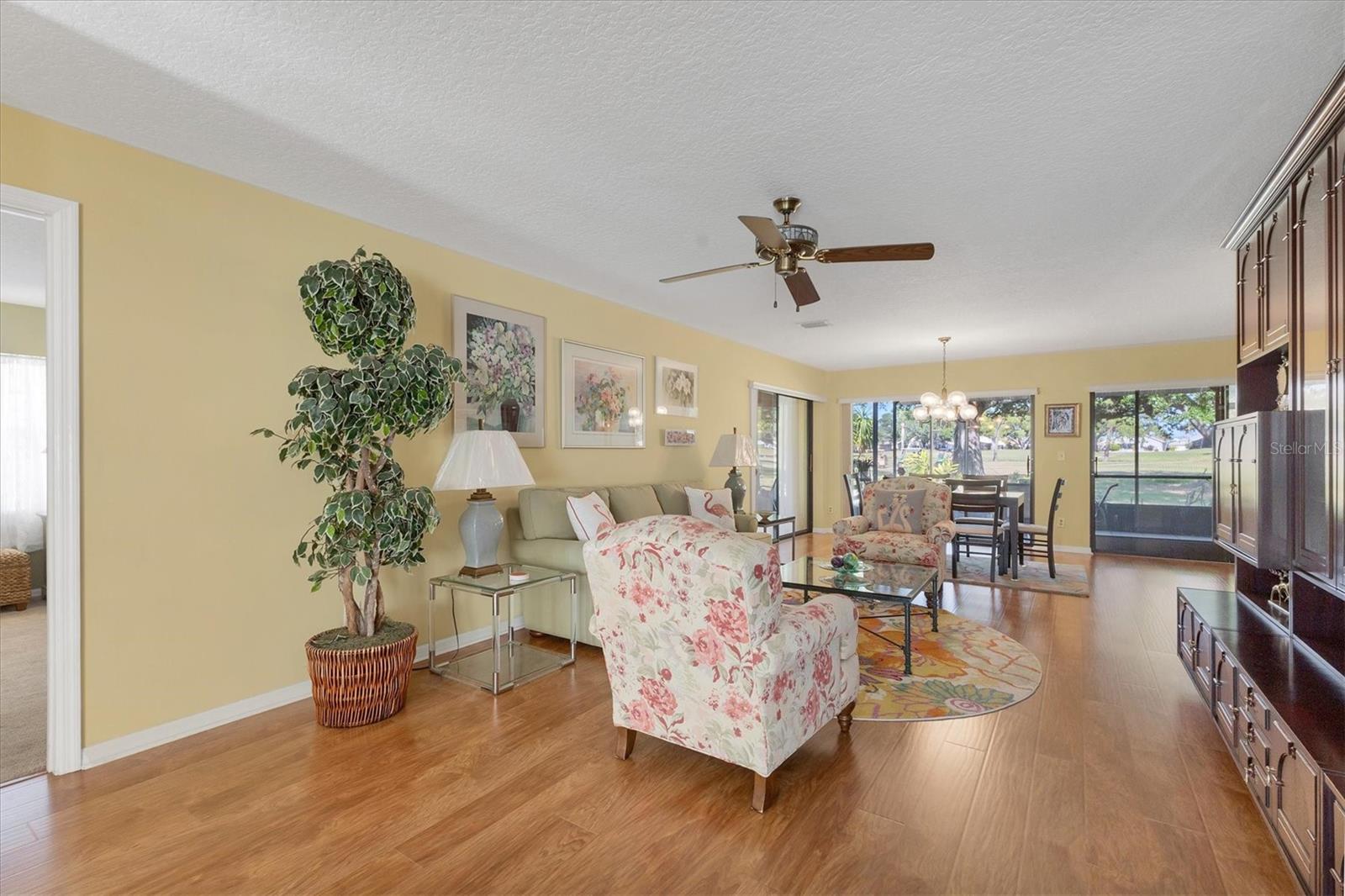 from front door through living room