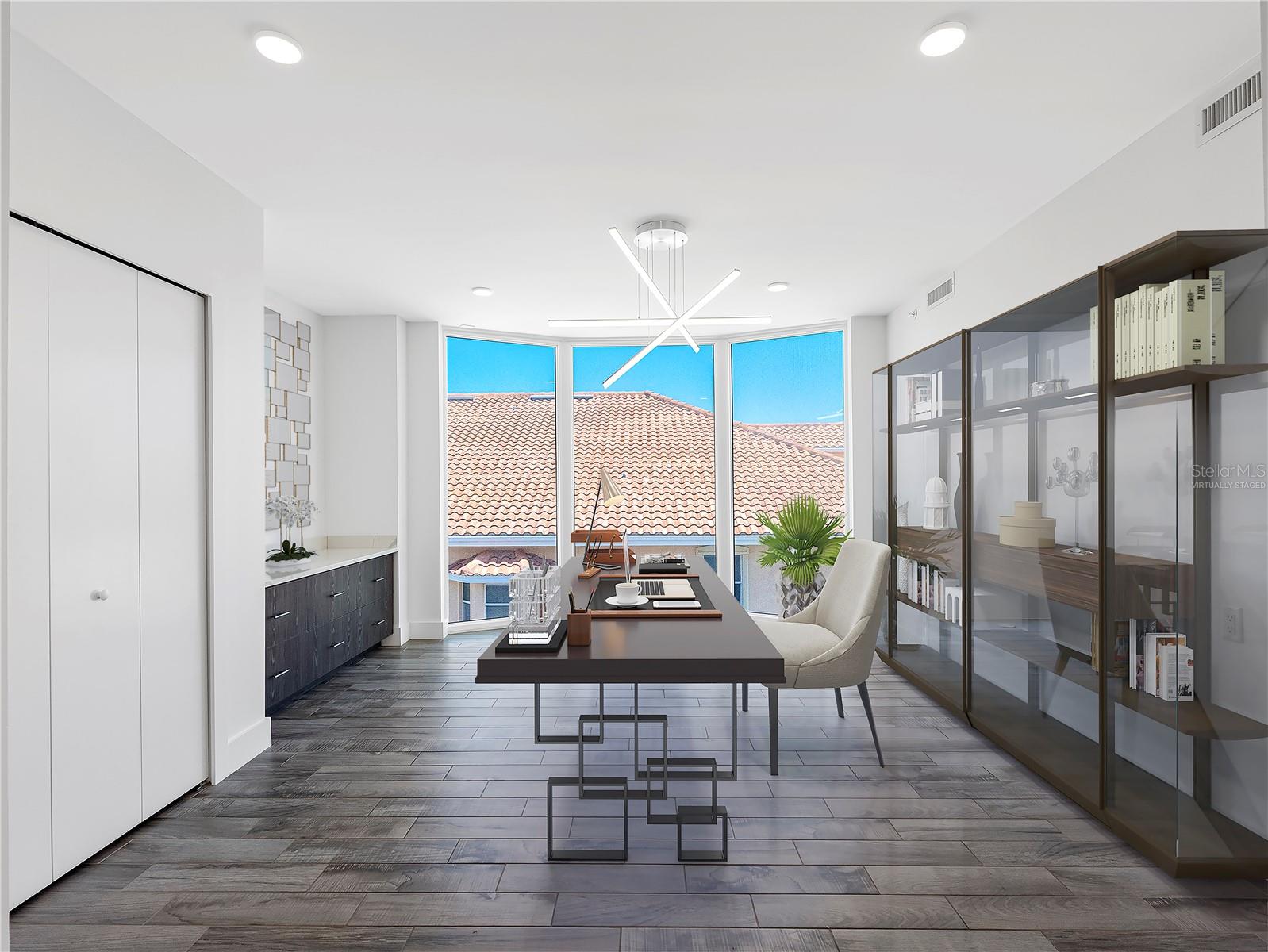 "Flex Room" Virtually Staged as an office