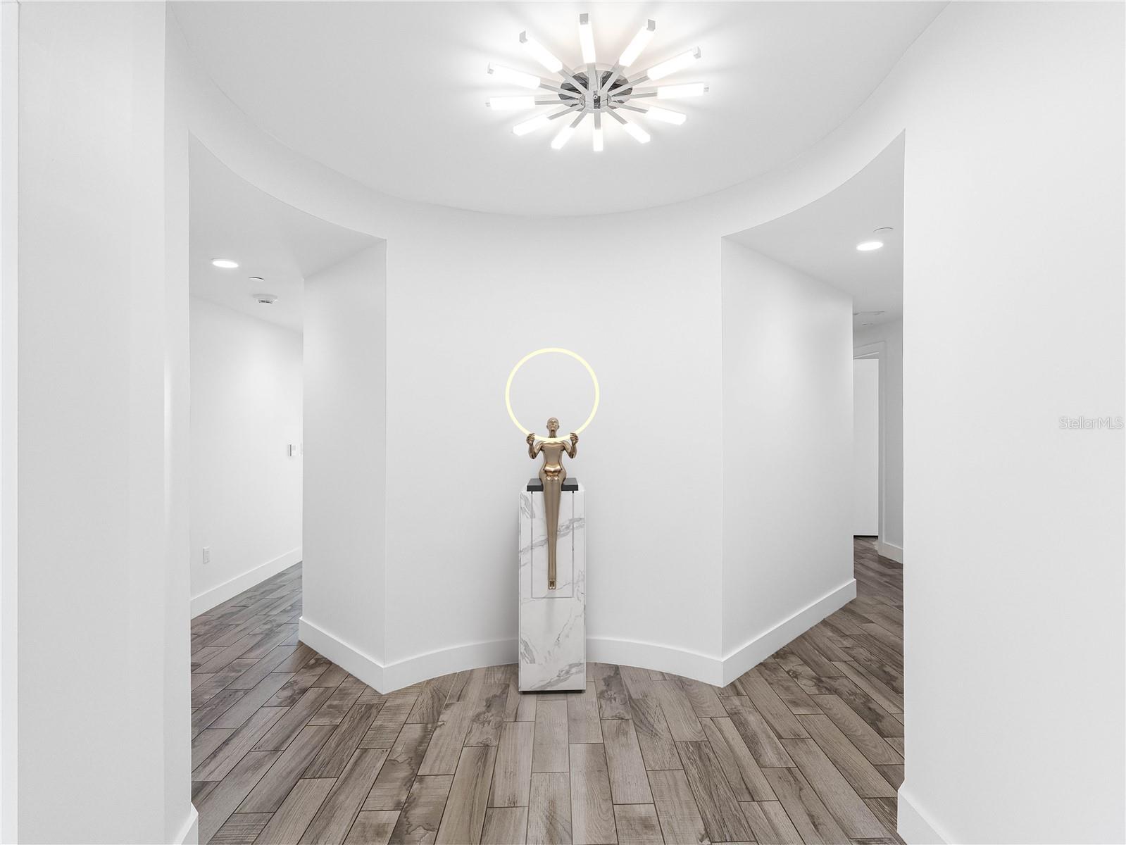 Great Hall leading to 2 bedrooms, 2 full baths, pvt. storage and refuse chute