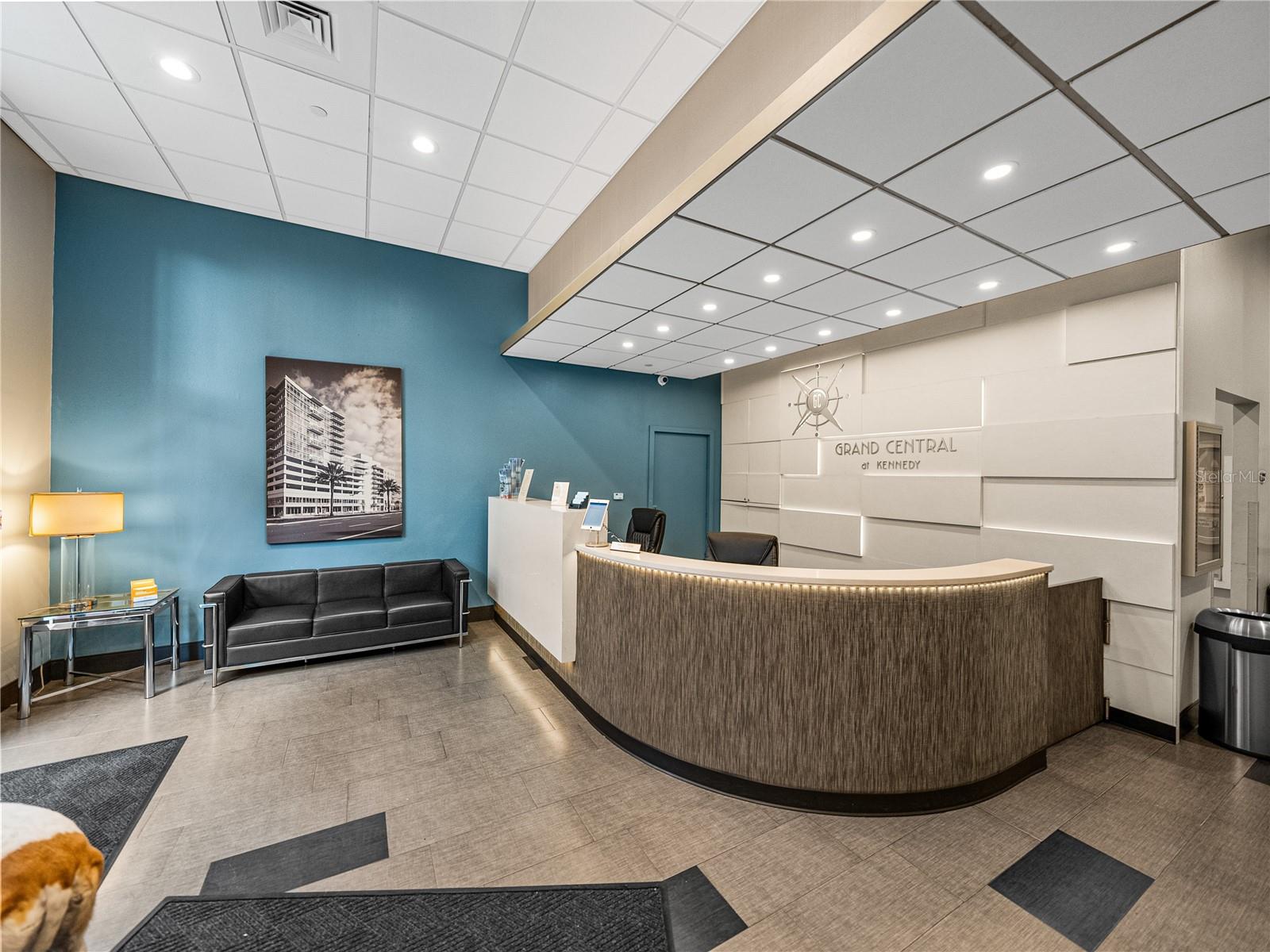 Front Desk with 24-hour Security.