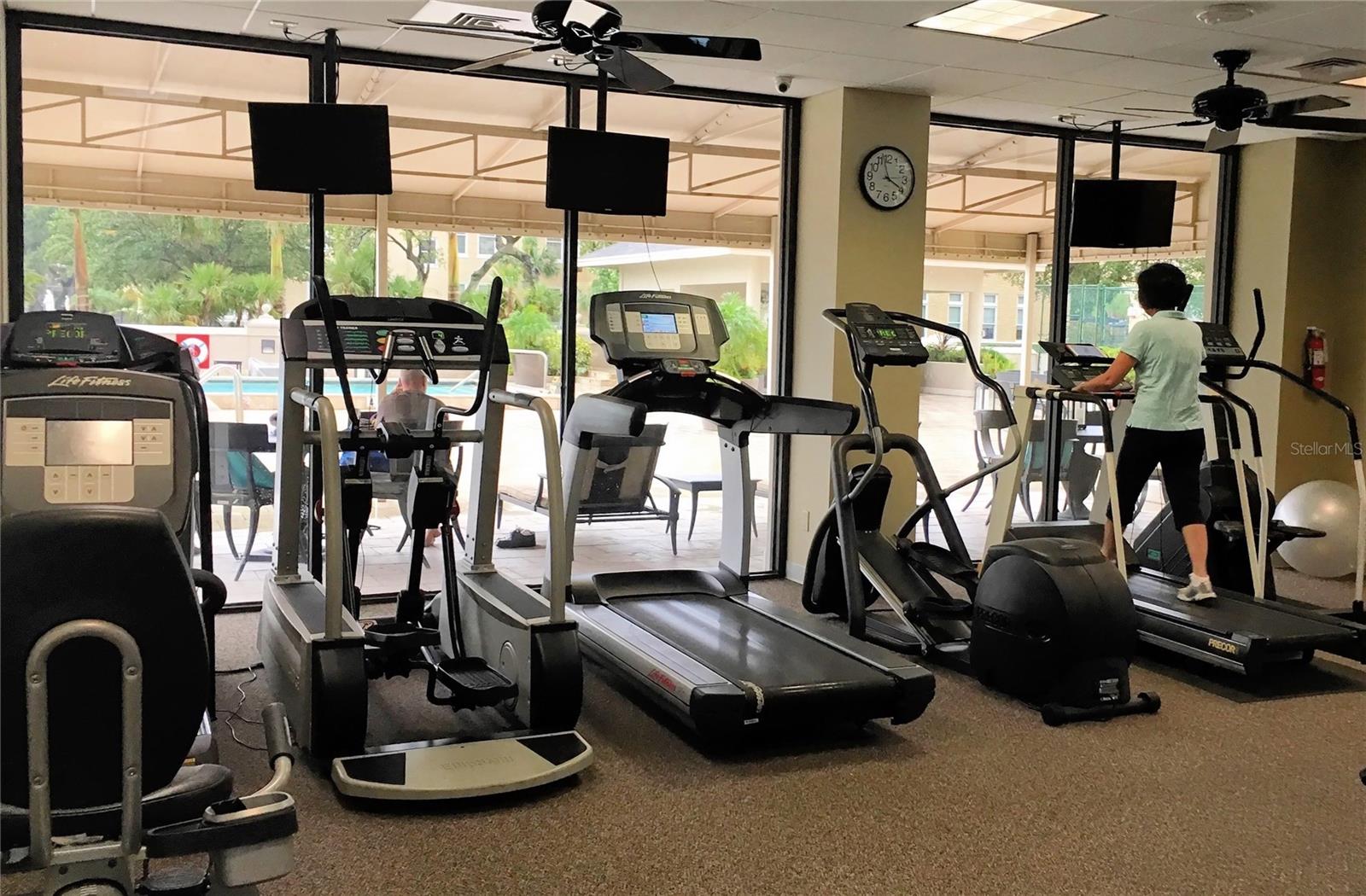 Fitness room with sauna