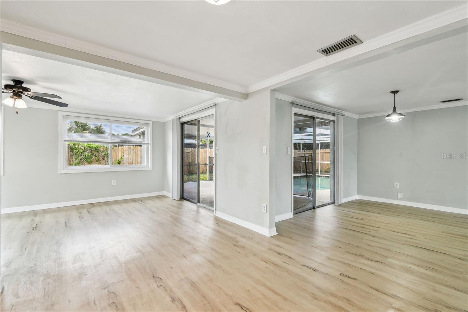 Looking from Bonus room to living/dining room