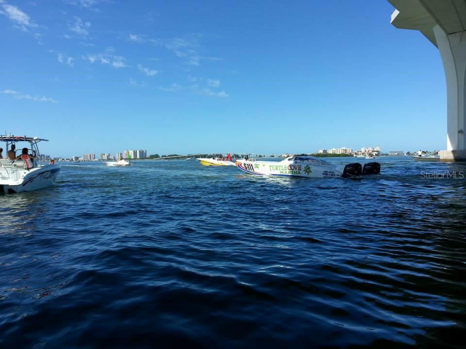 Power Boat Show off the Clearwater Beach Shore