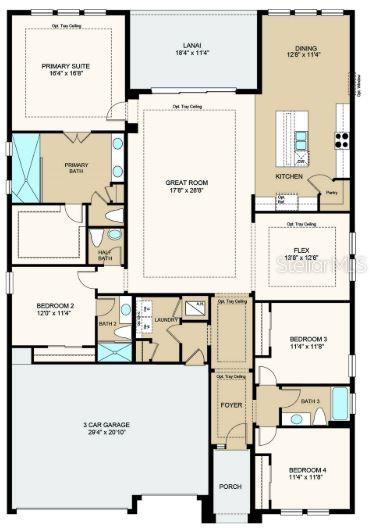 Structural options added include: Gourmet kitchen, study in place of flex, sliding glass door at gathering room, and tray ceiling at foyer, gathering room, study and primary suite.