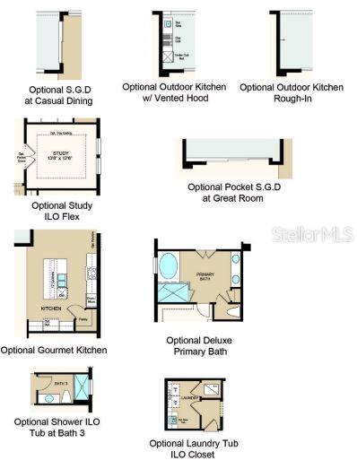 Structural options added include: Gourmet kitchen, study in place of flex, sliding glass door at gathering room, and tray ceiling at foyer, gathering room, study and primary suite.