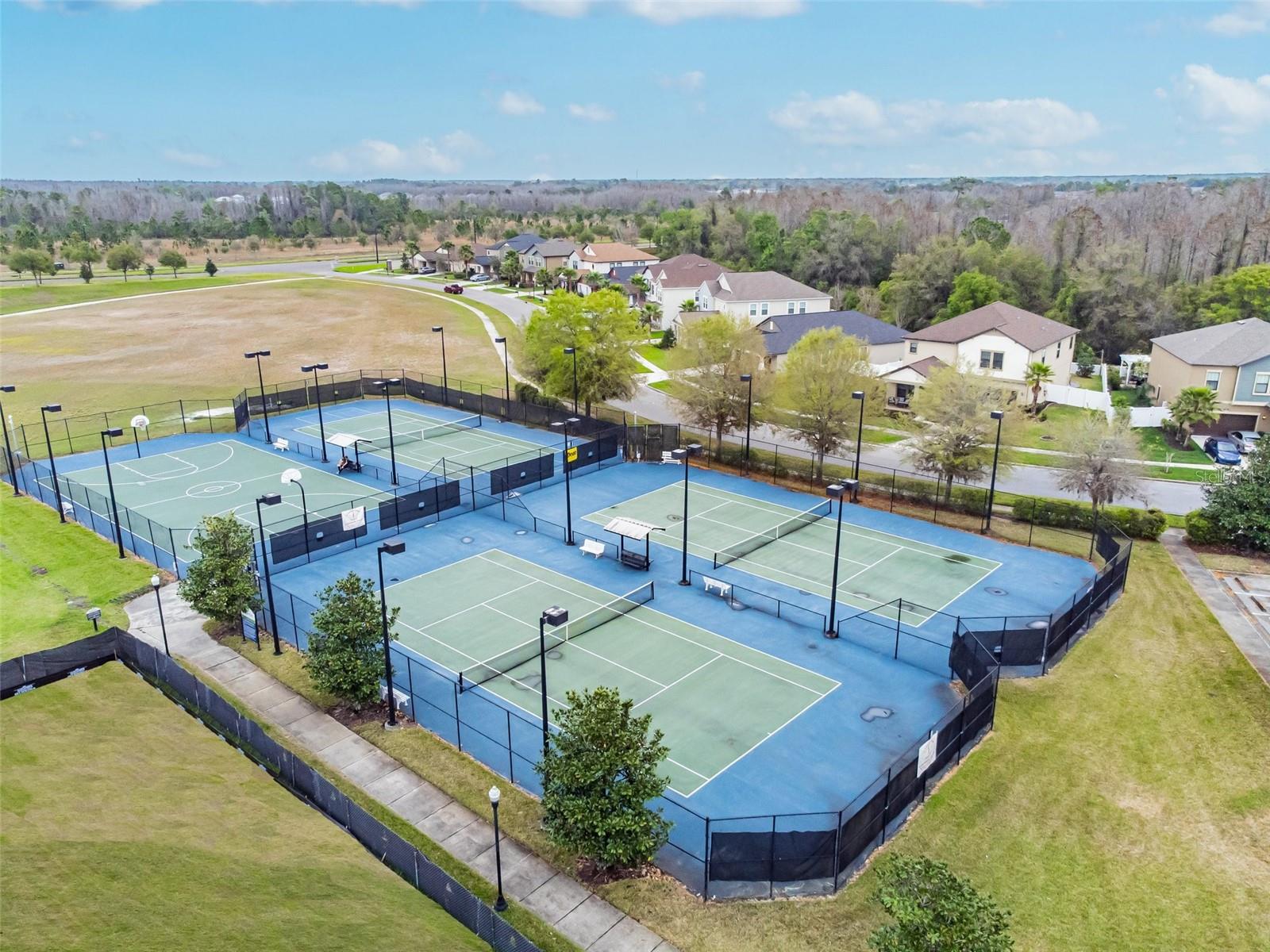 Tennis courts and new pickelball courts