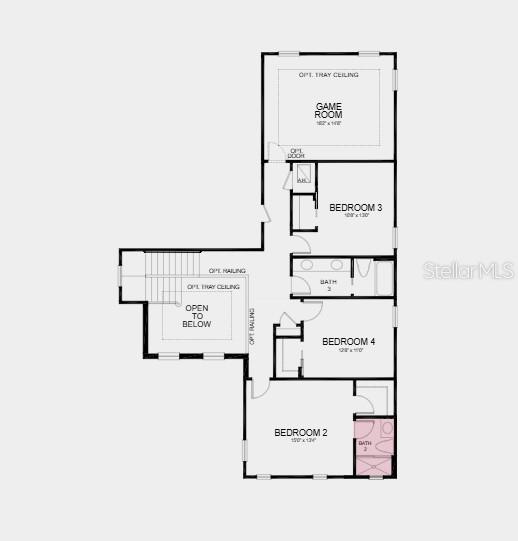 Structural options added include: Gourmet kitchen, bar at gathering room, pocket sliding glass door at gathering room, garden tub and shower at primary bath, 8' interior doors, and tray ceiling at primary suite, foyer, gathering and game rooms.