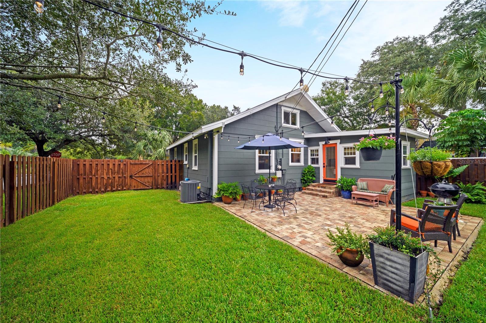 Backyard with Pavered Brick Patio